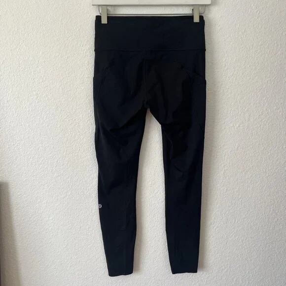 Lululemon Leggings Sz 6 Fast Free 7/8 Tight II Nulux 25" Black Reflective W5BJGS - Picture 8 of 9